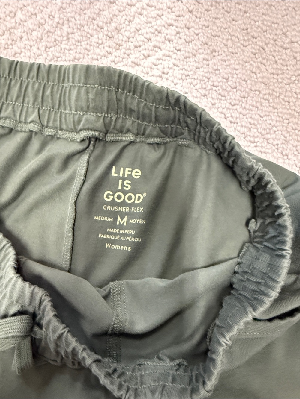 Life is Good- Women’s Olive Green Drawstring Jogger Pants - Picture 2 of 4